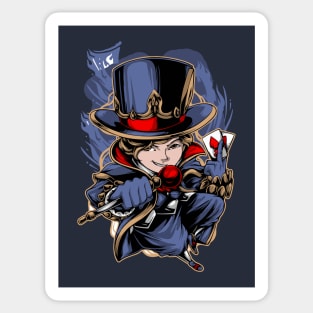 Little magician brings sticks Sticker